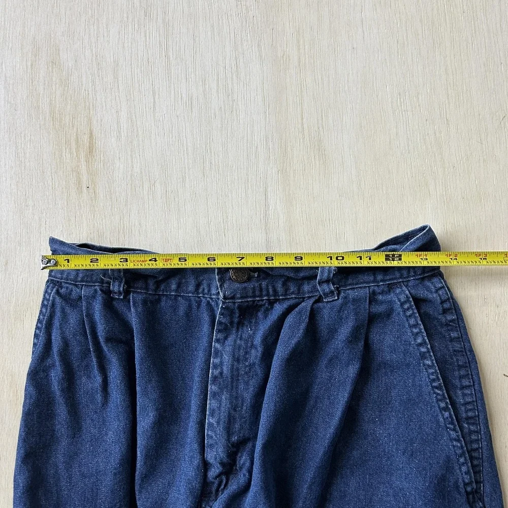 Vintage 70s Sears Denim Culotte Shorts Womens 16 28W Blue Pleated Pockets USA